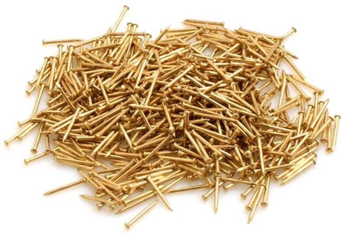 Ronde Kop Pinnen 1,0 mm x 12 mm - Ijzer Messing - Ongeveer 590 Stuks