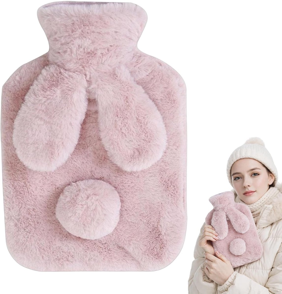 Pluche Warmwaterkruik met Deksel - Veilig, Geurloos en Comfortabel - Perfect als Cadeau voor Kinderen in de Winter