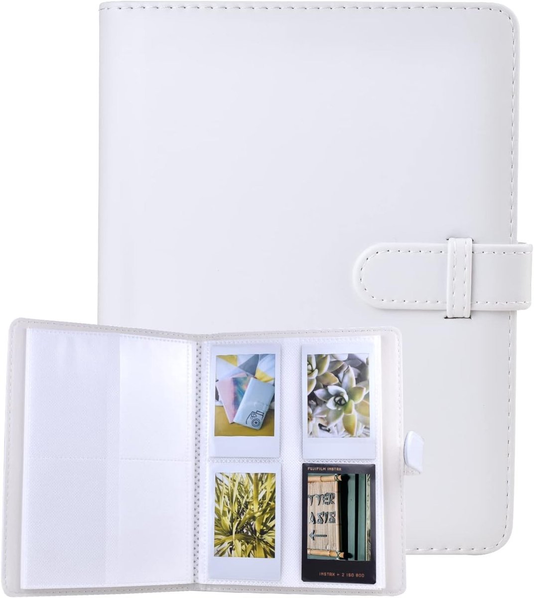 128 Pockets Foto Album voor 3" Film - Geschikt voor Fuji Instax Mini Camera's en Digitale Fotografie - Wit Fotoboek voor Herinneringen
