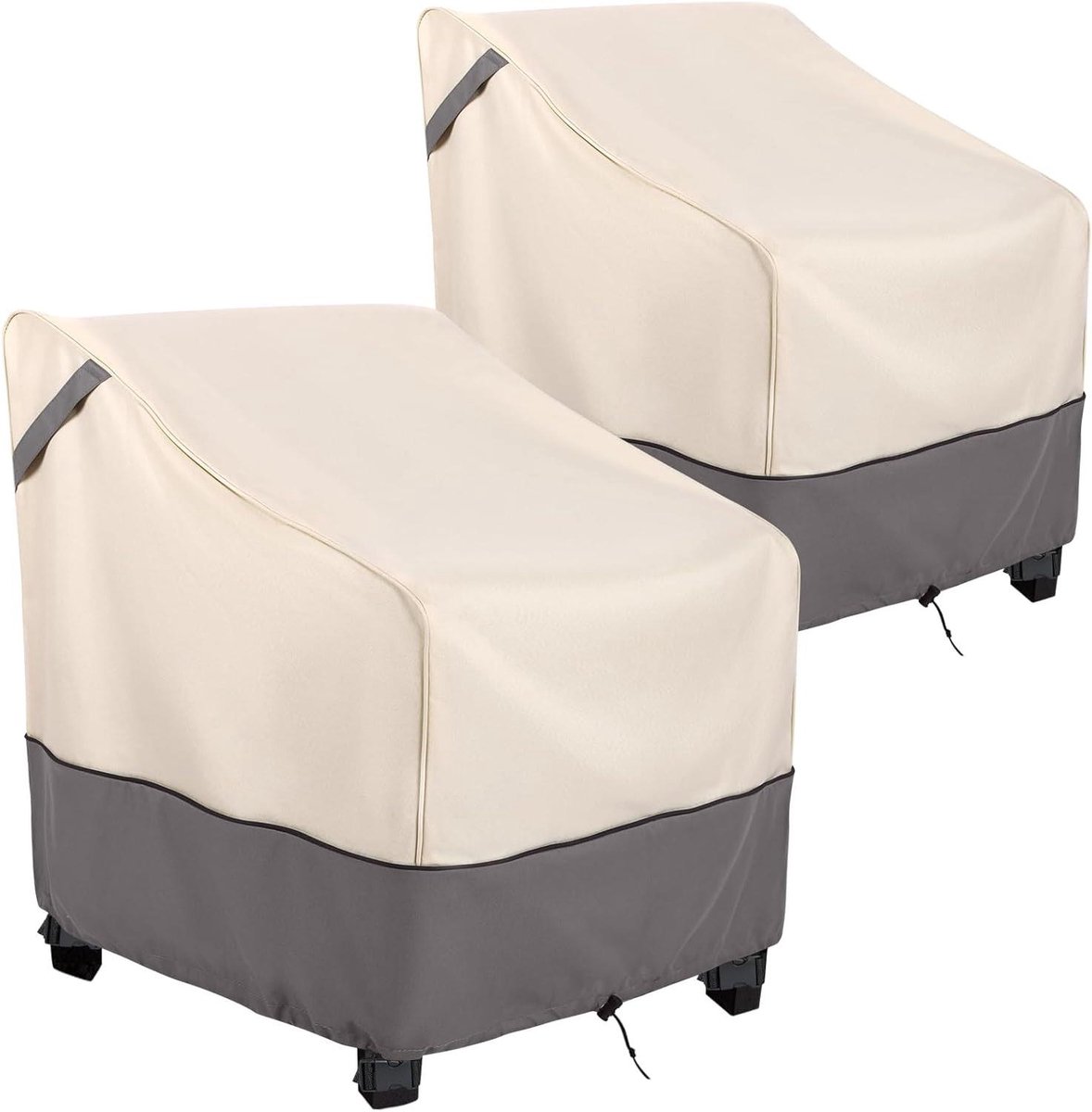 Terrasstoelhoezen - Tuinstoel bescherming - Meubels beschermen - Waterdicht 600D polyester - Tot 91 cm hoog - Beige/grijs