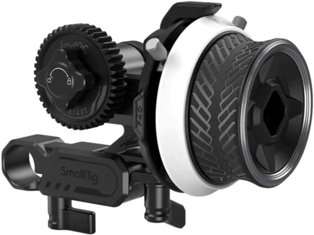 Mini Follow Focus met A/B Stops, 15 mm Bar Clamp en Afneembare Timing Belt voor DSLR en Spiegelloze Camera's, Geschikt voor Lenzen tot 114mm Diameter, Professioneel Fotografie Accessoire