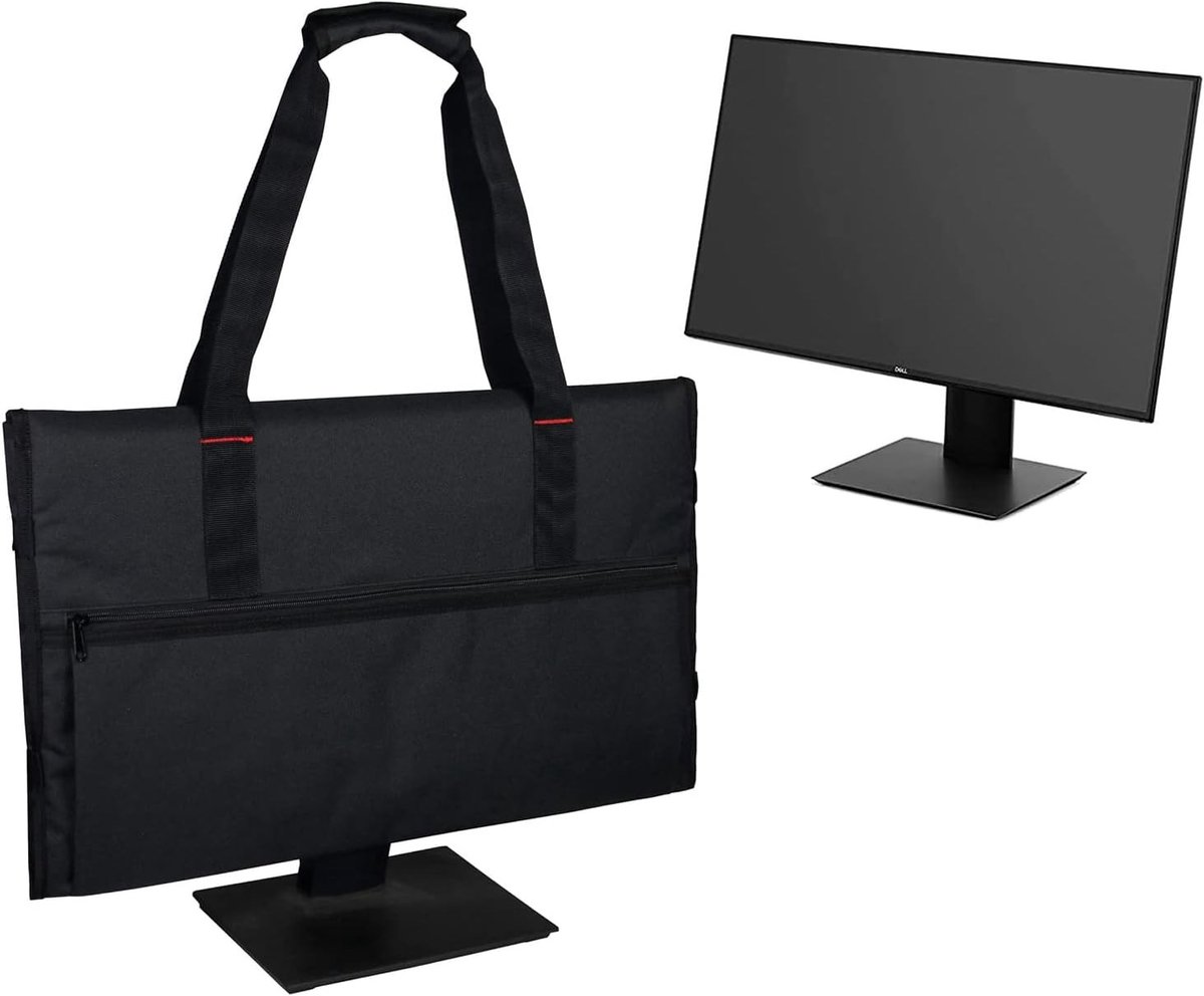 Draagbare Desktop Computer Opbergzak met Handvat en Schouderband voor 24 Inch Monitor, Stofbescherming en Ruimtebesparend Ontwerp, Zwart, 72*54cm