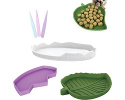 - 3 Stuks Blad Reptielen Voer Water Kom- Reptielen Schildpad Voederbak- Plat Drinkschaal Waterschaal voor Reptielen- Voetafdruk Reptielen Waterschaal voor Slang Schildpad Gekko