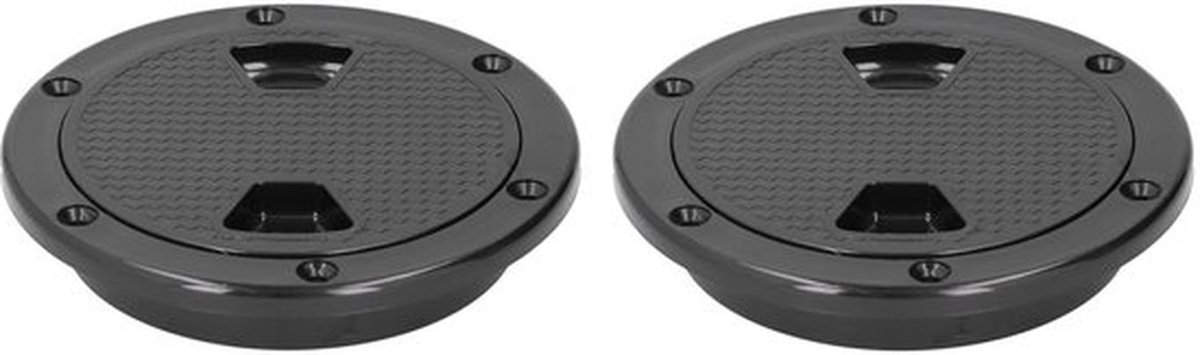 Set van 2 zwarte ronde bootdeksels van 10 cm gemaakt van duurzaam ABS met anti-UV bescherming voor langdurig gebruik op het water