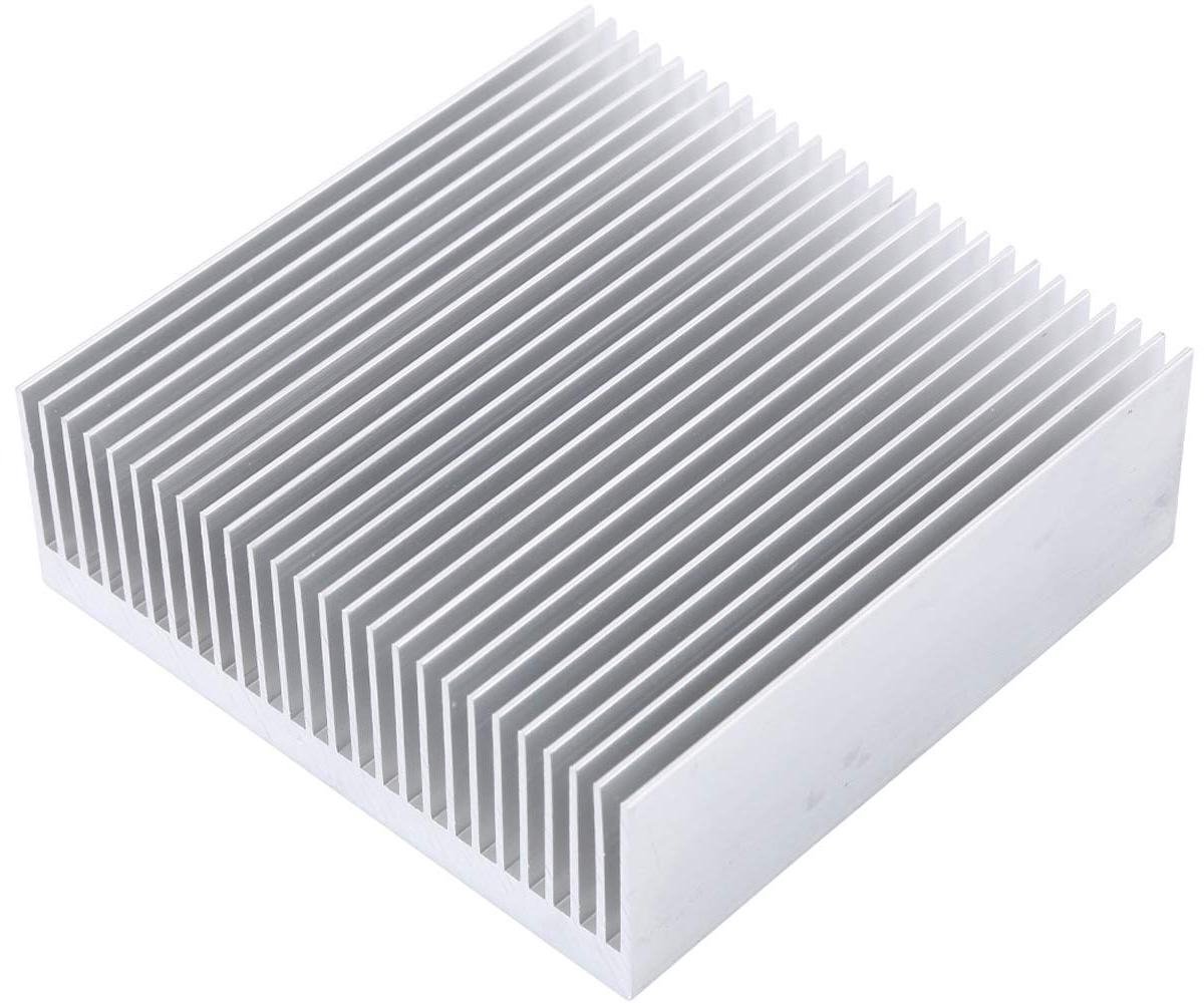 Aluminium Koellichaam - Radiator Printplaat - Elektronica Koelen - 26 Vinnen - 80 x 80 x 27 mm - Zilver