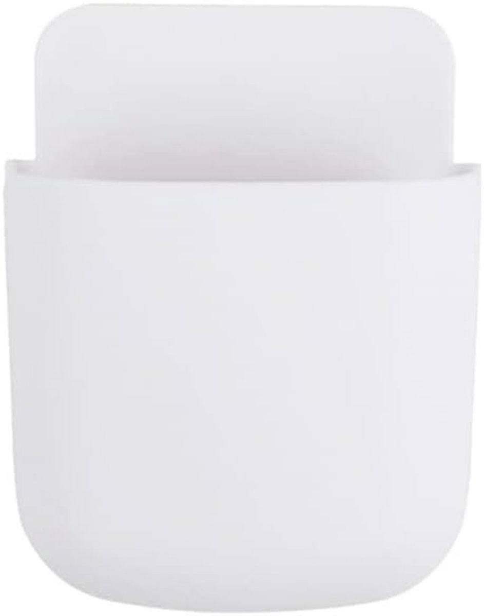 Opbergdoos voor Afstandsbediening - Wandmontage Organizer voor Opladen van Telefoons en Accessoires, Set van 2 (Wit)