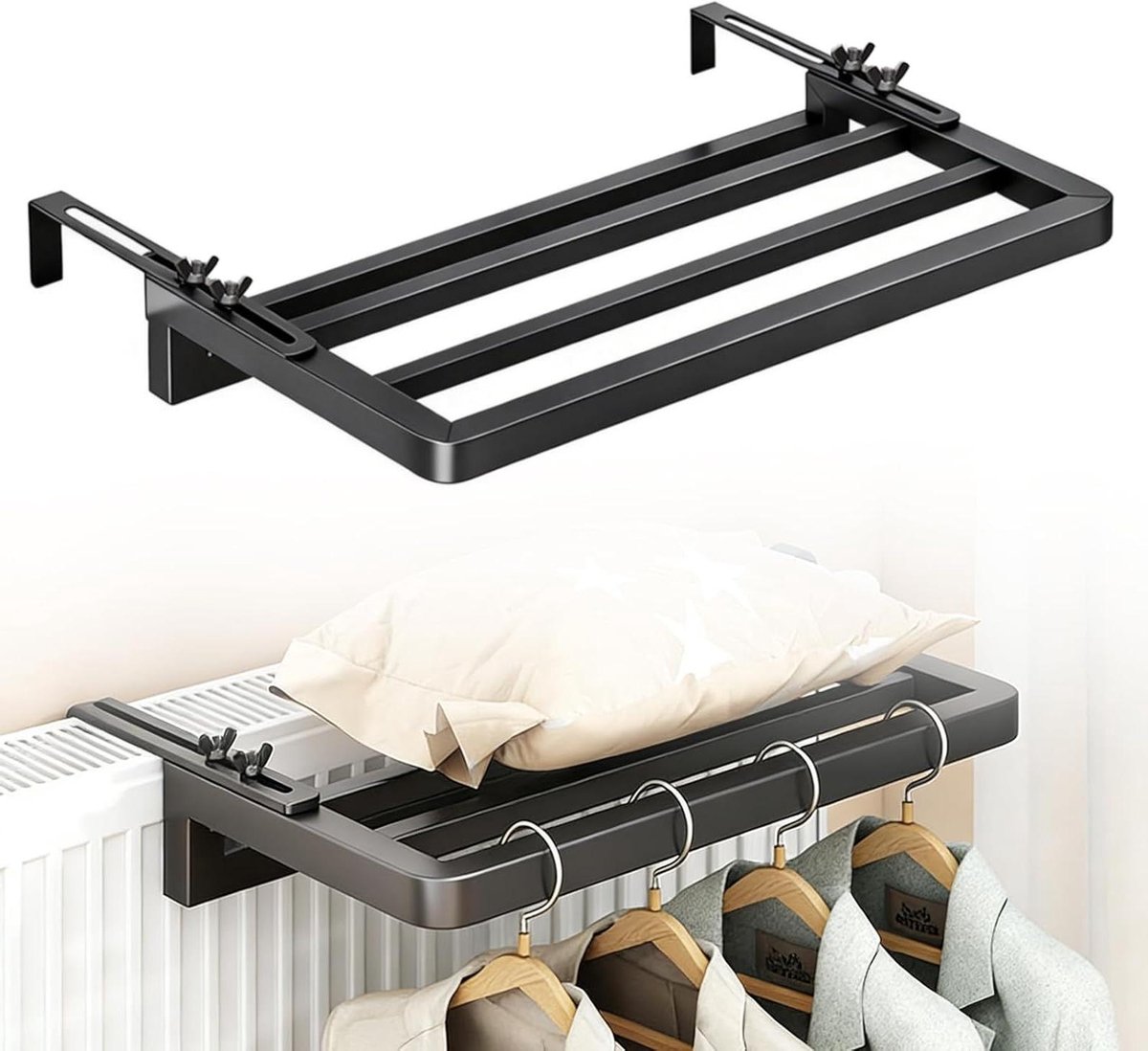 Radiator droogrek - Wasrek hangend - Ruimtebesparend drogen - Verstelbaar design - 40 x 25