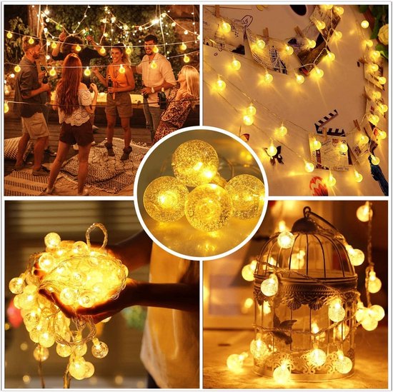 10M Camping Lichtsnoer met 80 LED - USB Oplaadbare Lichtketting - Bolverlichting voor Buiten - Warm Wit Licht - voor Kamperen, Bruiloften, Feesten, Balkon & Tuin - Waterdicht & Eenvoudig te Installeren — afbeelding 4