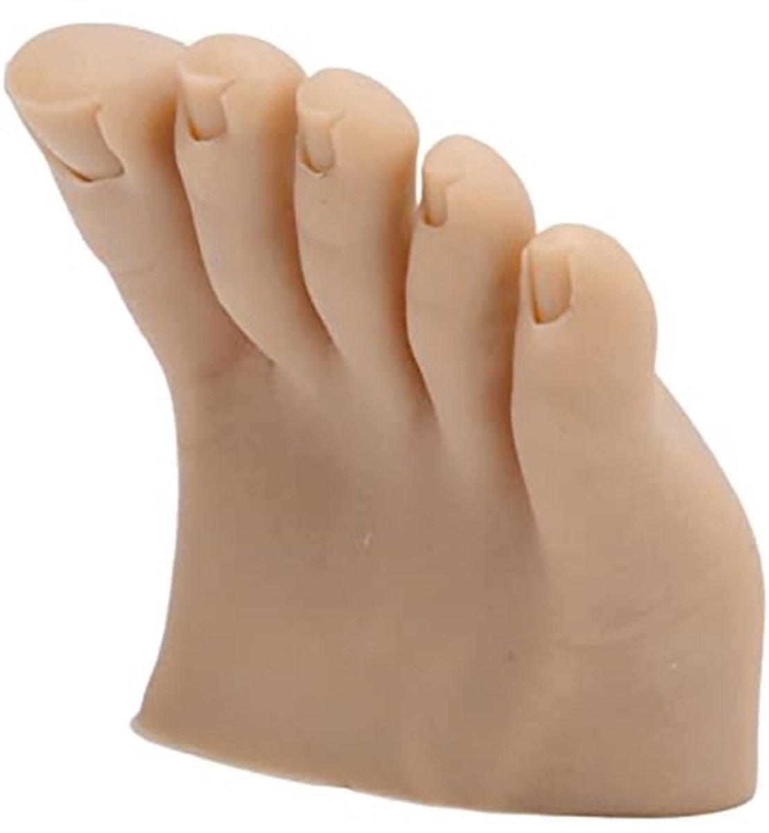 Nail Display Foot Model - Donkere Huidkleur - Wasbare Professionele Oefenvoet - Elastisch en Herbruikbaar voor Nagelsalon - Rechtdoor