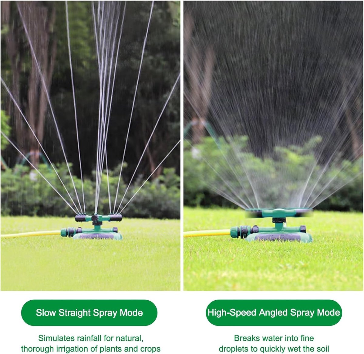 Automatische Rotatiesproeier met Vlindervoet (4-Punts Set), 360° Draaibare Tuinsproeier met Verstelbare Waterstraal voor Middelgrote tot Grote Tuinen en Binnenplaatsen