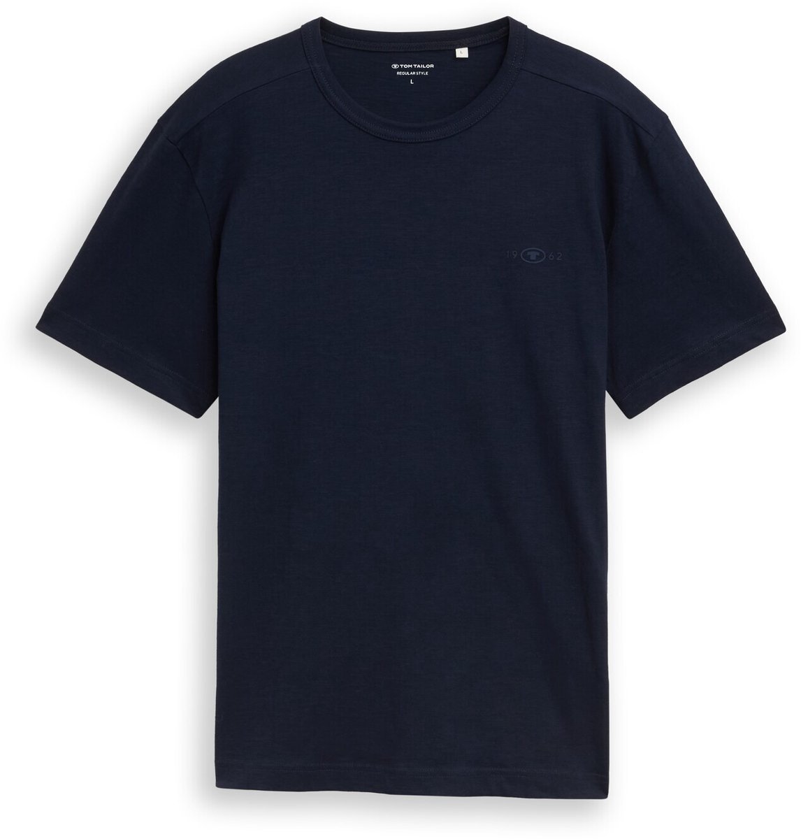 Tom Tailor - Basic T-shirt van katoen - Maat M - sky captain blue
