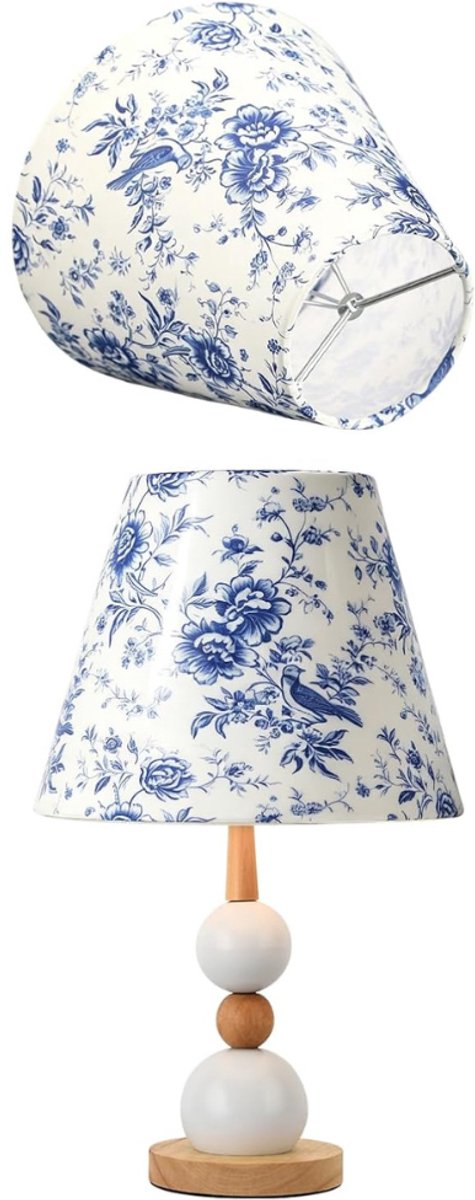 CLGP® Lampenkap Stof - Decoratieve Kap - Sfeerverlichting Creëren - Blauw met wit