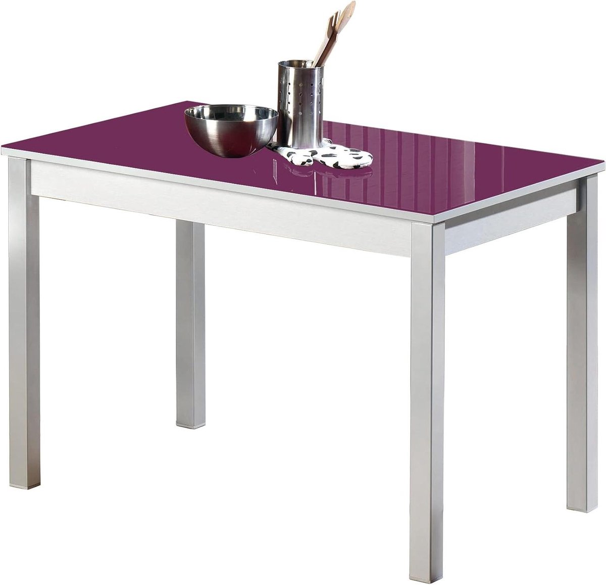 Eettafel - Keukentafel Tafel - Eten en Zitten - Glazen Tafelblad - 80 x 40 cm - Paars