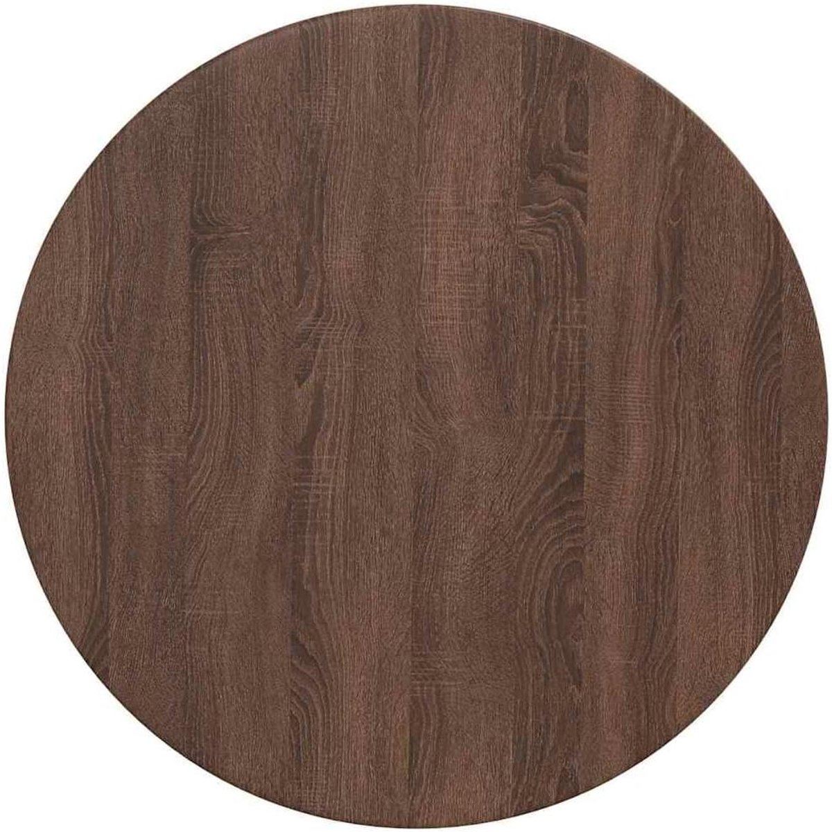 Tafelblad Houtlook - Rond Tafelblad - Tuinfeest Organiseren - Weerbestendig Materiaal - 70 x 70 cm - Bruin Eiken