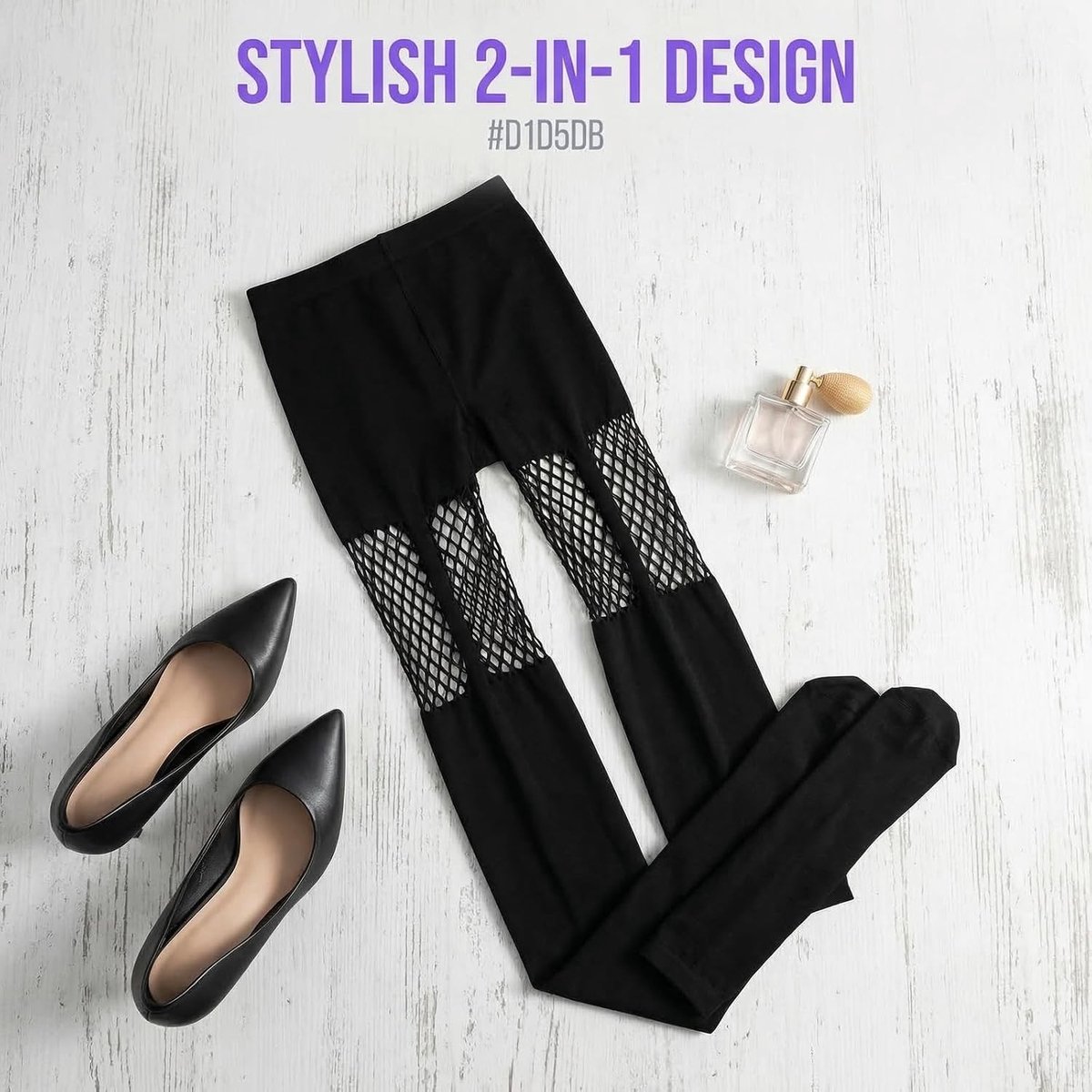 Gothic Mesh Kousen voor Dames - 2 Paar Elegante Netkousen met Uniek Design en Comfort