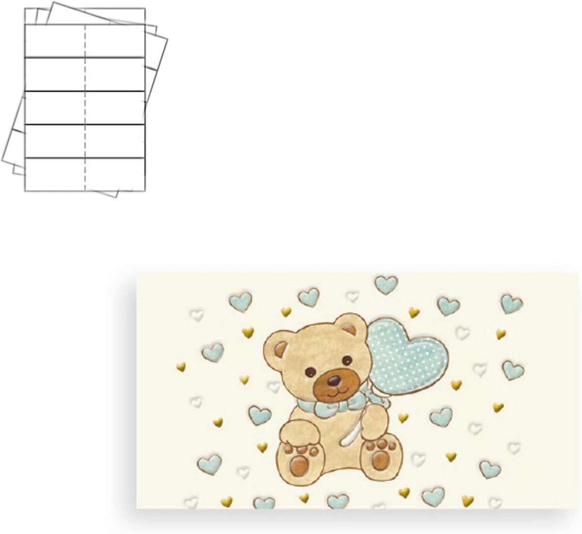 SnelShoppen - 300 g Premium Papieren Aankomstkaarten voor Gasten, Aanpasbaar met PC en Printer, Ideaal voor Feesten, Kinderfeestjes en Creatieve Kluss