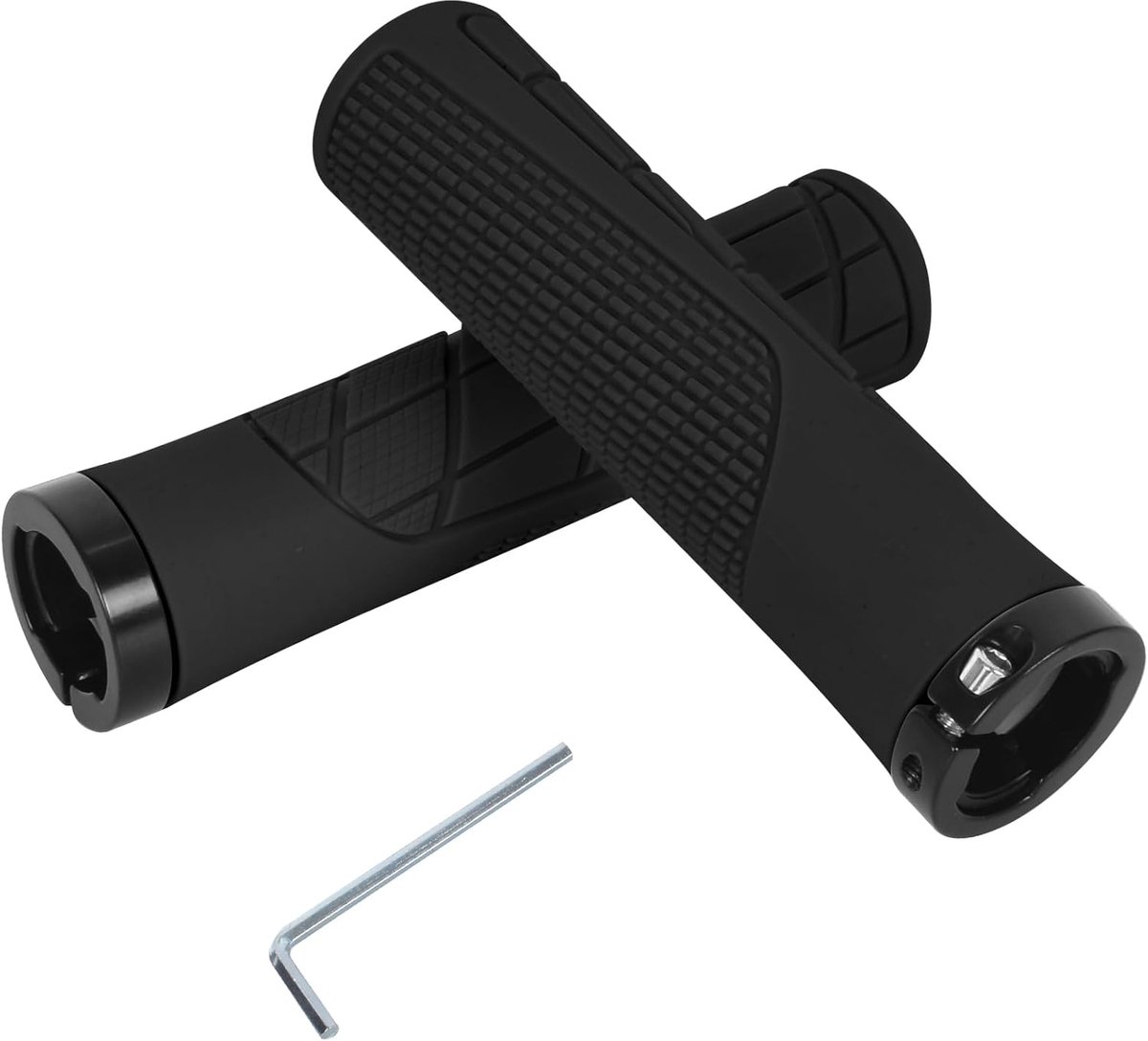 SnelShoppen - Fietshandvatten MTB Grips 22mm - Zachte Rubberen Antislip Stuurgrepen - Ergonomisch, Schokbestendig, Dubbel Lock-On Ontwerp voor Fiets,