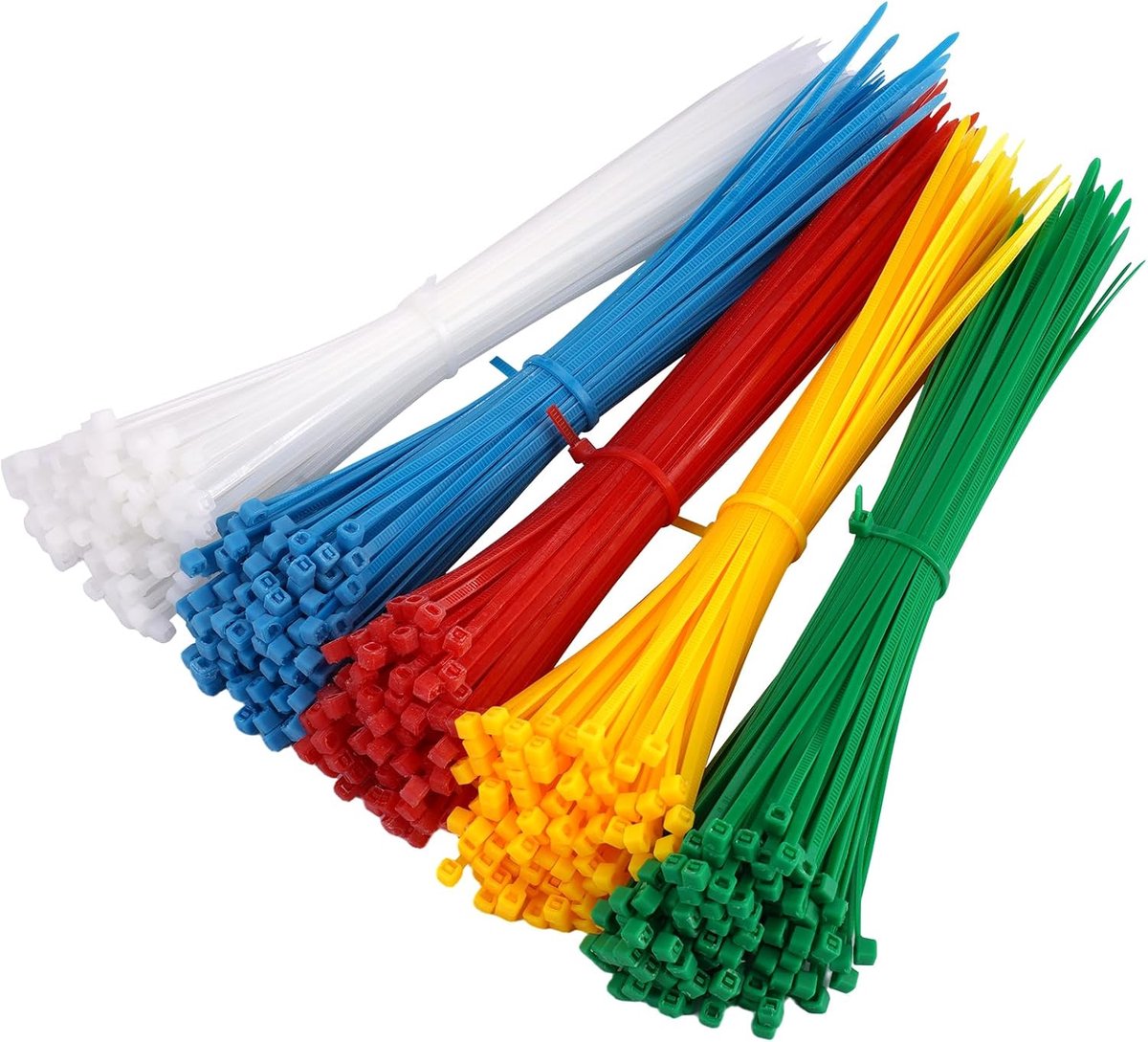 SnelShoppen - 500 Stuks Gekleurde Kabelbinders 200 mm x 3 mm - Hersluitbaar, UV-bestendig, Hittebestendig - Verstelbare Nylon Kabelbinders voor Thuis,