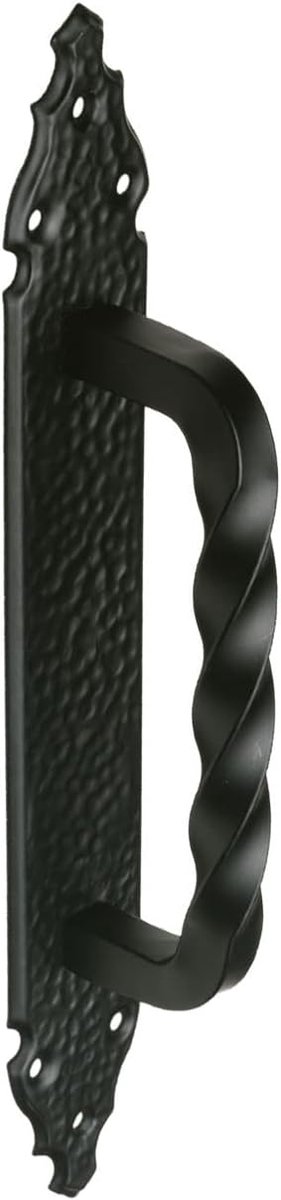 SnelShoppen - Decoratieve Deurhandgreep Zamak met Gesmeed Staal - 28x4.5cm - Zwart - Ideaal voor Passage- en Schuifdeuren, Poorten - Eenvoudige Montag
