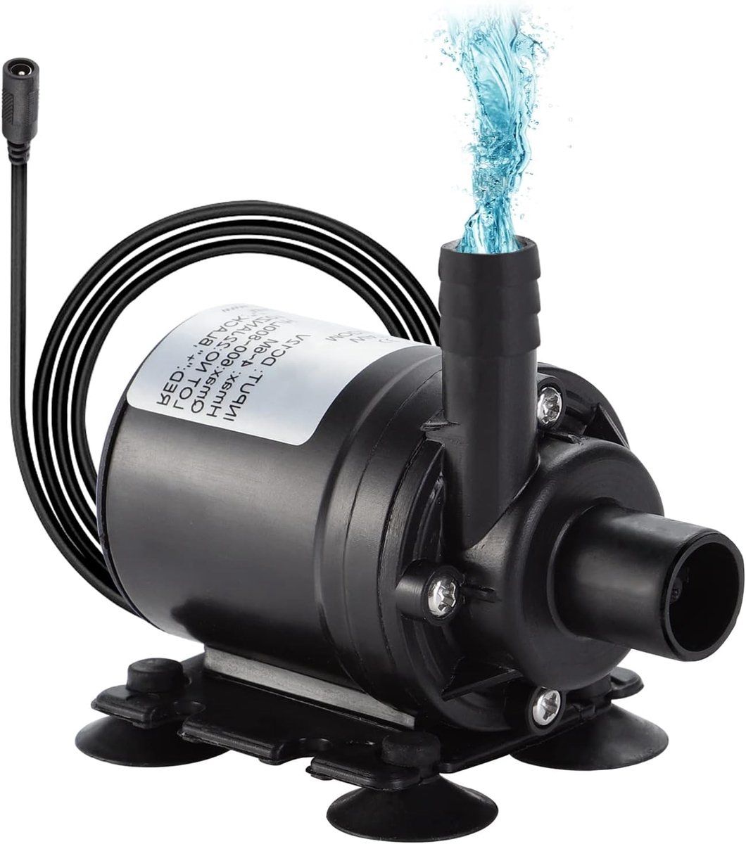 SnelShoppen - Waterpomp DC 12V, Brushless, Submersible, Amphibian, 800L/H 5M, Ideaal voor Aquariums, Tuinen, Fonteinen, Hydroponics en Aquacultuur