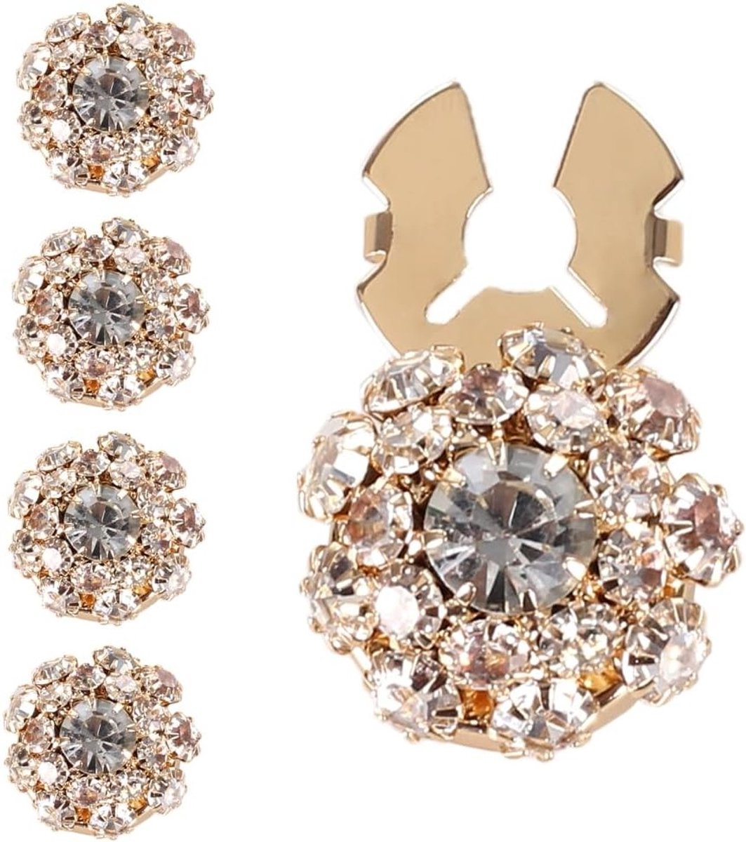 Decoratieve Strass Knopen Covers - 5 Stuks Versieringsclips voor DIY Projecten, Jurken, Kostuums en Jassen