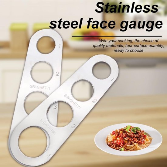 SnelShoppen - RVS Spaghetti Maatbeker, Spaghetti Portioner met 4 Maatopeningen, Duurzaam en Roestvrij, Keukenhulpmiddel voor Perfecte Porties Pasta van Snelshoppen — afbeelding 4