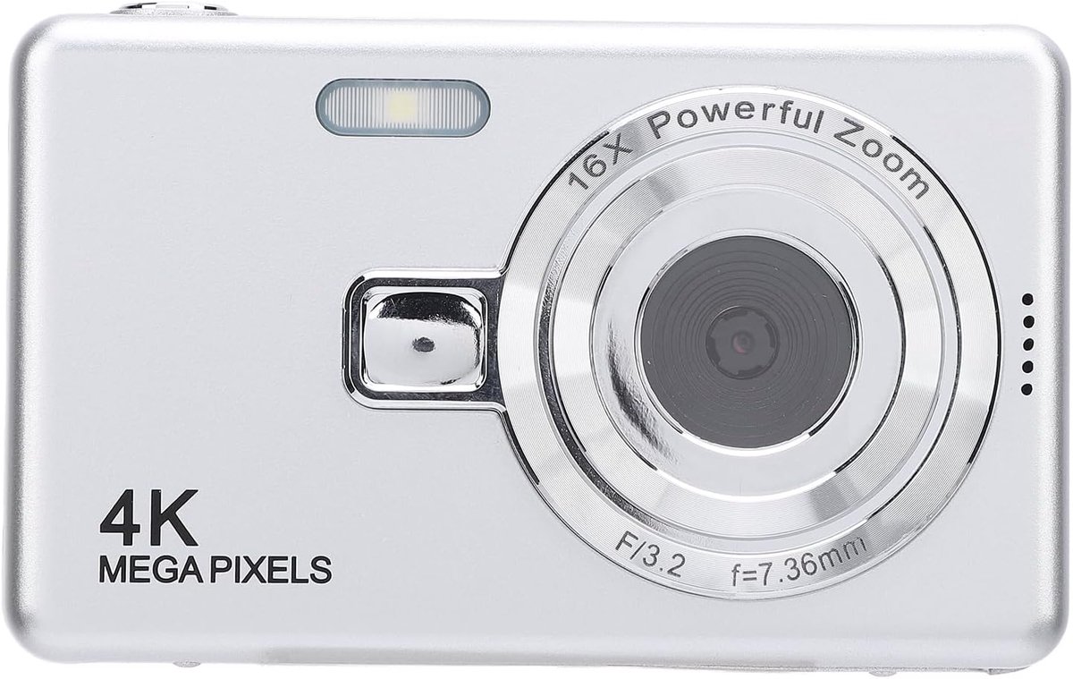SnelShoppen - 50MP 4K Digitale Camera met 16x Zoom, Compacte Selfie Camera voor Reizen, 2.4 Inch Scherm, Oplaadbare Fotografie Camera (64GB)