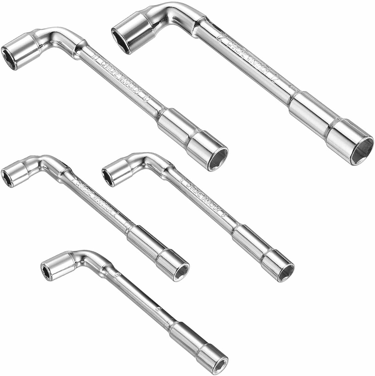 SnelShoppen - Set van 5 L Vormige Steeksleutel Set 6 mm 7 mm 8 mm 10 mm 12 mm Heks Sleutel voor Moeren en Bouten M3 M4 M5 M6 M8 Hoogwaardige Metaal