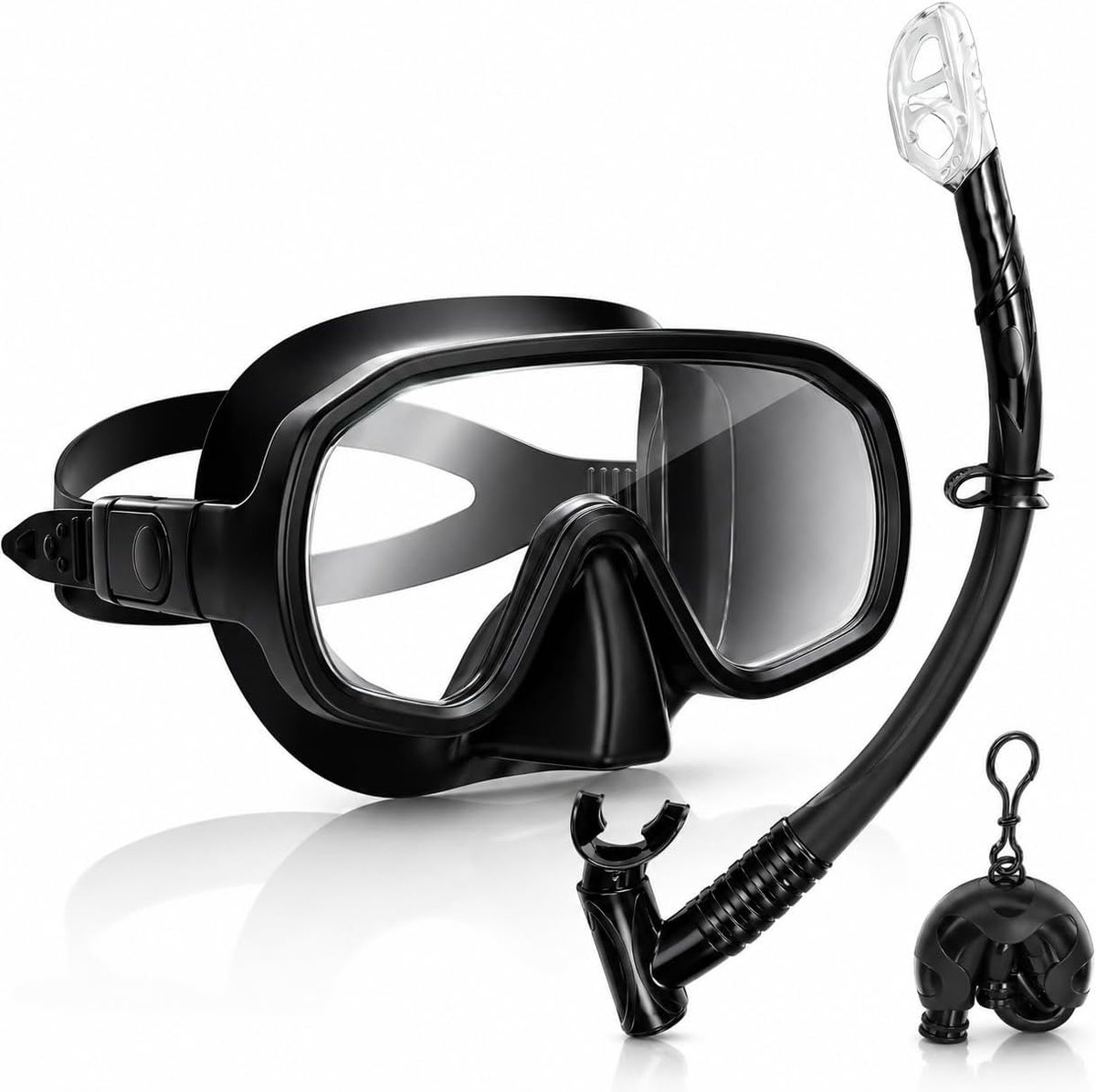 SnelShoppen - Complete Snorkel Set met Duikbril en Droge Snorkel - Waterproof Diving Mask voor Snorkelen en Duiken - Ideaal voor Vakanties, Onderwater