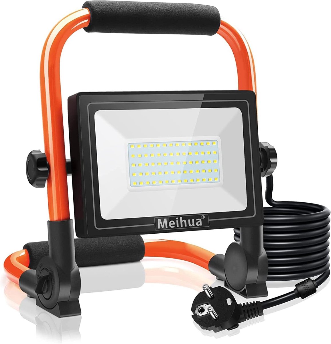 SnelShoppen - 60W LED Bouwlamp, 6000 Lumen, IP66 Waterdicht, Werkverlichting met 3.5 m Kabel, Spotlight 6500K Koud Wit voor Garage, Bouwplaats, Werkpl