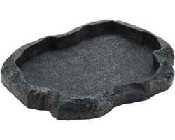 Waterbak voor reptielen - Duurzame voeder- en waterbak - Hars rots design - Geschikt voor schildpadden, hagedissen, gekko's, kameleons en leguanen - Ideaal voor terrarium - Formaat M