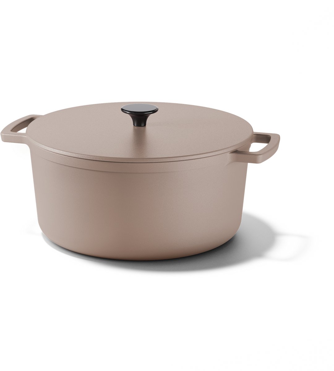Cook & Pan Gietijzeren Braadpan Taupe of Mind 4L Ø 24 cm - PFAS vrij - Alle Warmtebronnen - Pan met 25 jaar Garantie - Braad Pan Gietijzer - Alle Warmtebronnen - Gas, Inductie, Elektrisch, Oven - Broodpan, Stoofpan, Slow Cooking