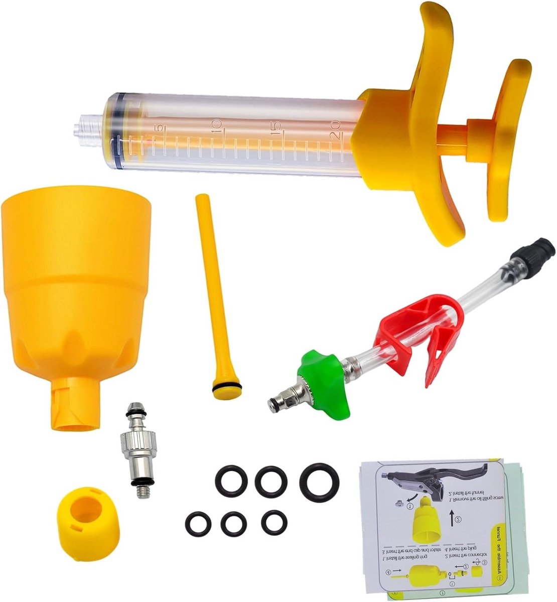 SnelShoppen - Fietsonderdeel Rem Bleed Tool voor SRAM Maven Mineral Olie Vent Kit, Professionele Kwaliteit, Inclusief Koper Adapters en Duurzame Plast