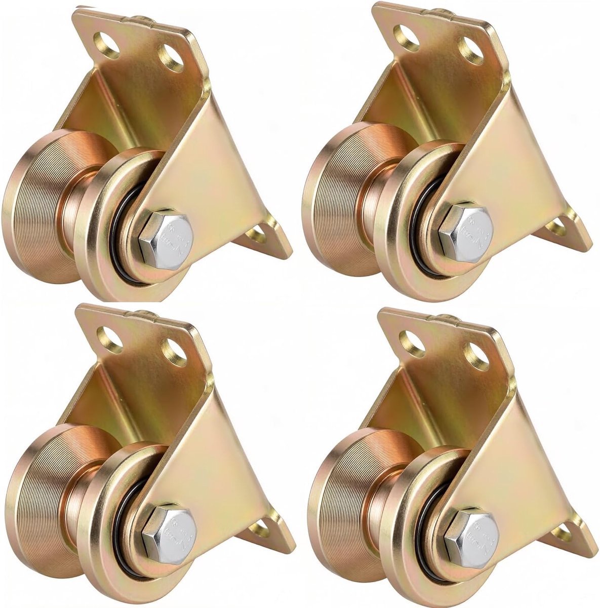 SnelShoppen - 4pcs Heavy Duty Pulleys voor Ropes, V Groove Stalen Rollen, 6mm Kabel Rollers met 2 Kogellagers voor Kledinglijn, Draad, Roldeuren en Pu