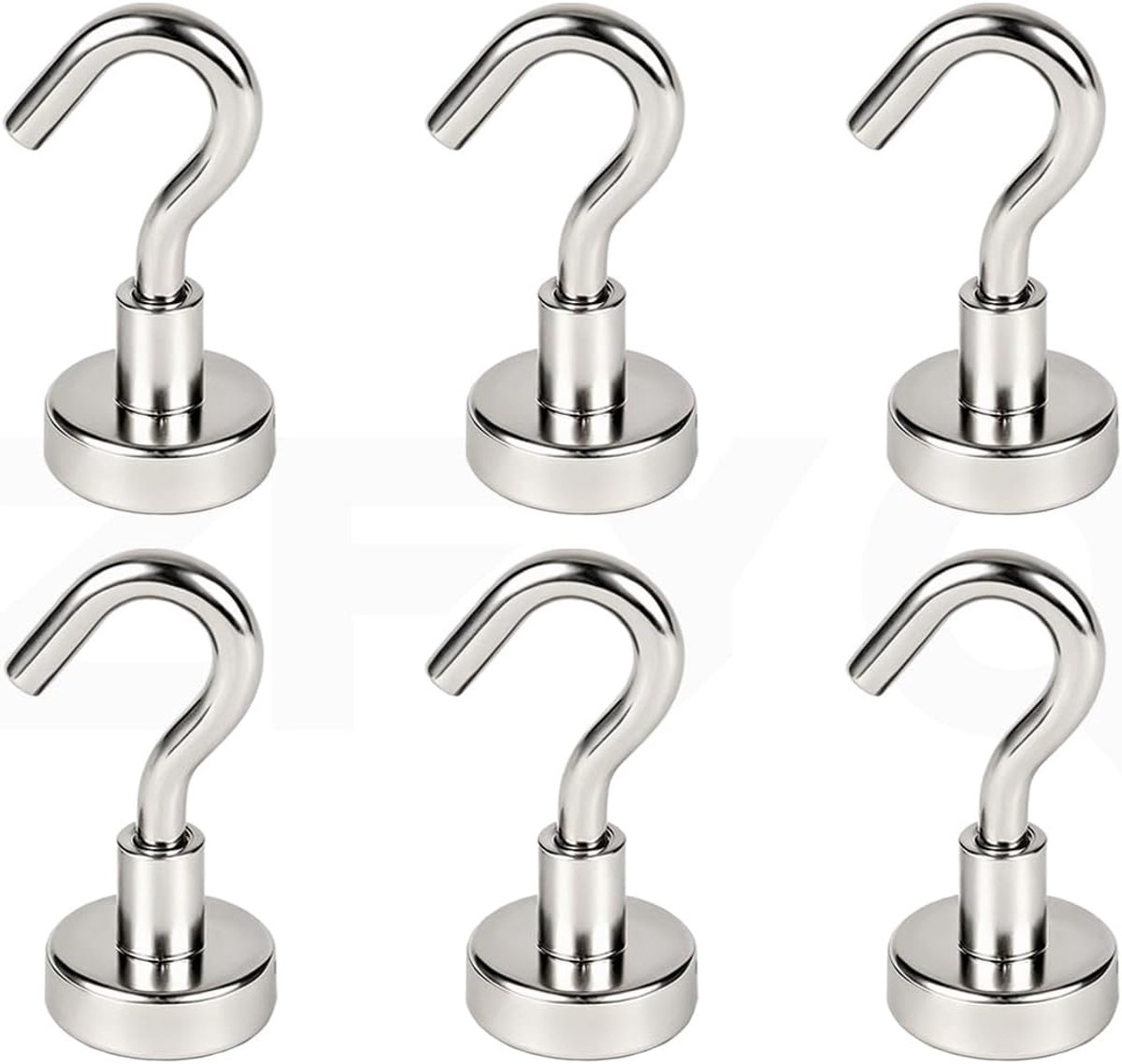 SnelShoppen - Magnetische Haken 6 Stuks 16mm Neodymium Magneten 5.5kg Voor Keuken Organisatie, Huishoudelijke Accessoires, Krachtige Ophanghaken