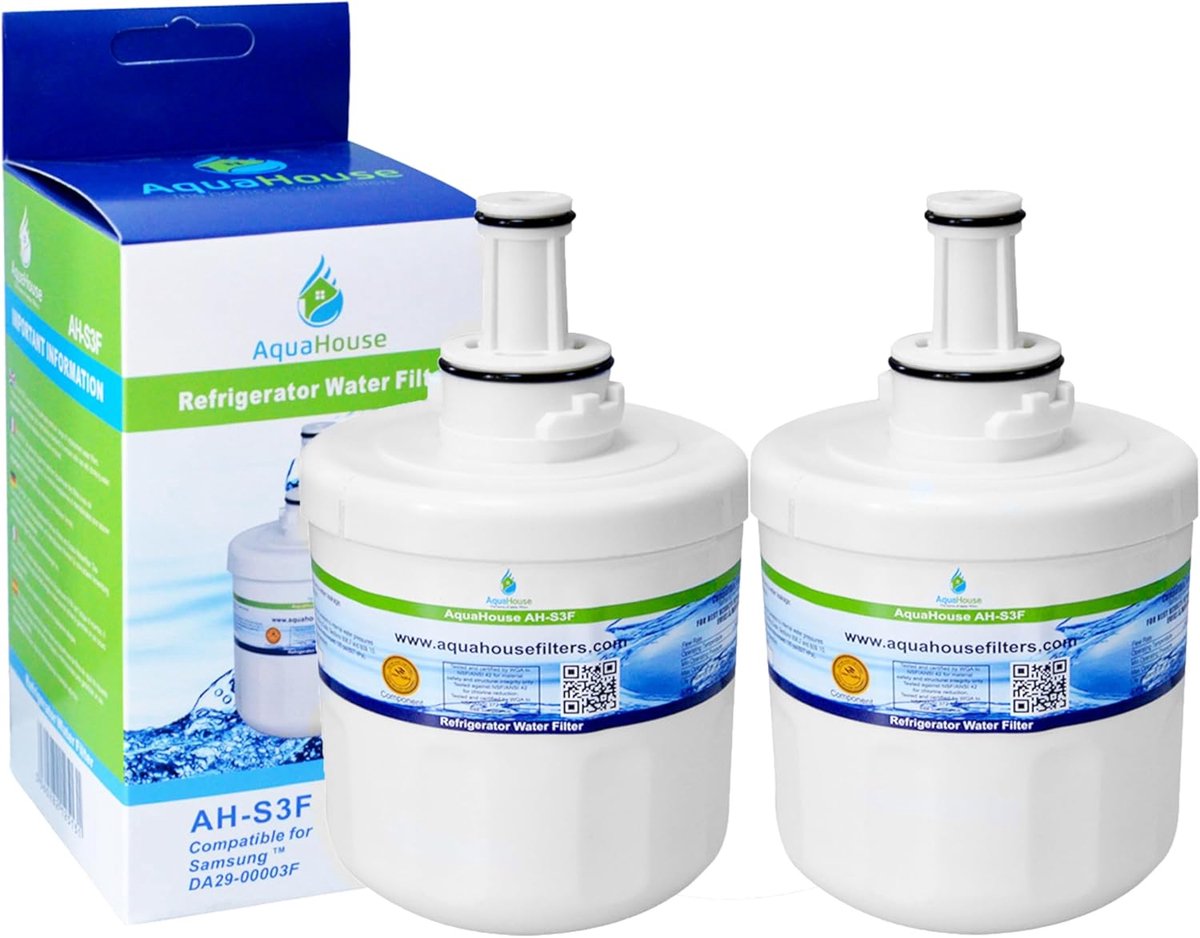 SnelShoppen - 2 x Waterfilter Compatibel met Samsung Koelkast, AH-S3F, DA29-00003F, HAFIN1/EXP, DA97-06317A-B, Aqua-Pure Plus, Voor Schone Drinkwater