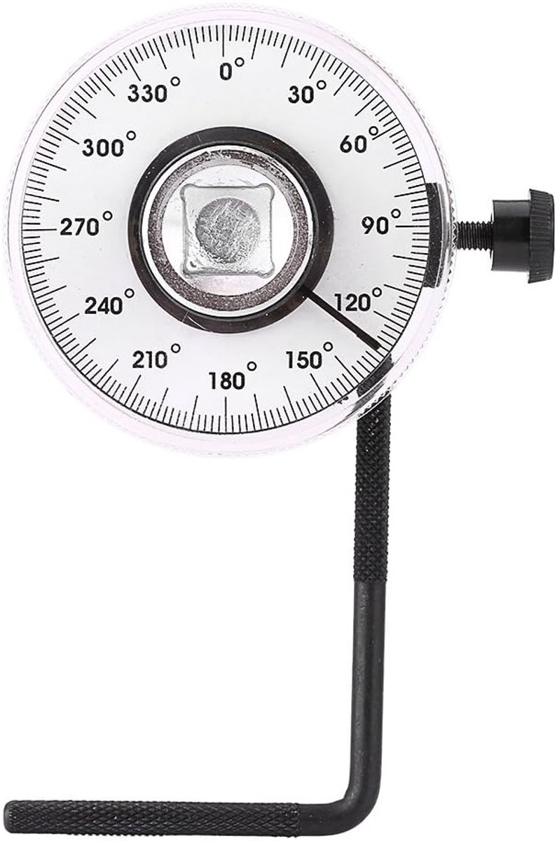 SnelShoppen - 1/2 inch Momentsleutel Hoekmeter, 360° Verstelbare Torque Hoekmeter voor Auto, Precisie Meetinstrument met Duidelijke Schaal