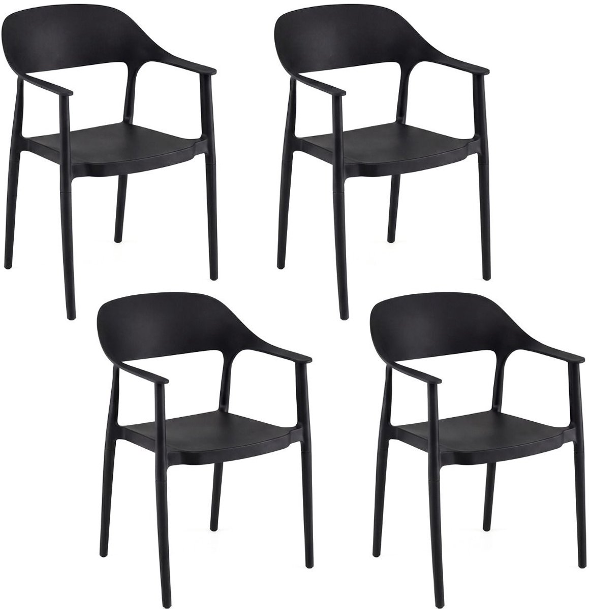 SureDeal® - Eettafel - Stapelbare Tuinstoelen Eetkamerstoelen - Armleuningen - Rugleuning 