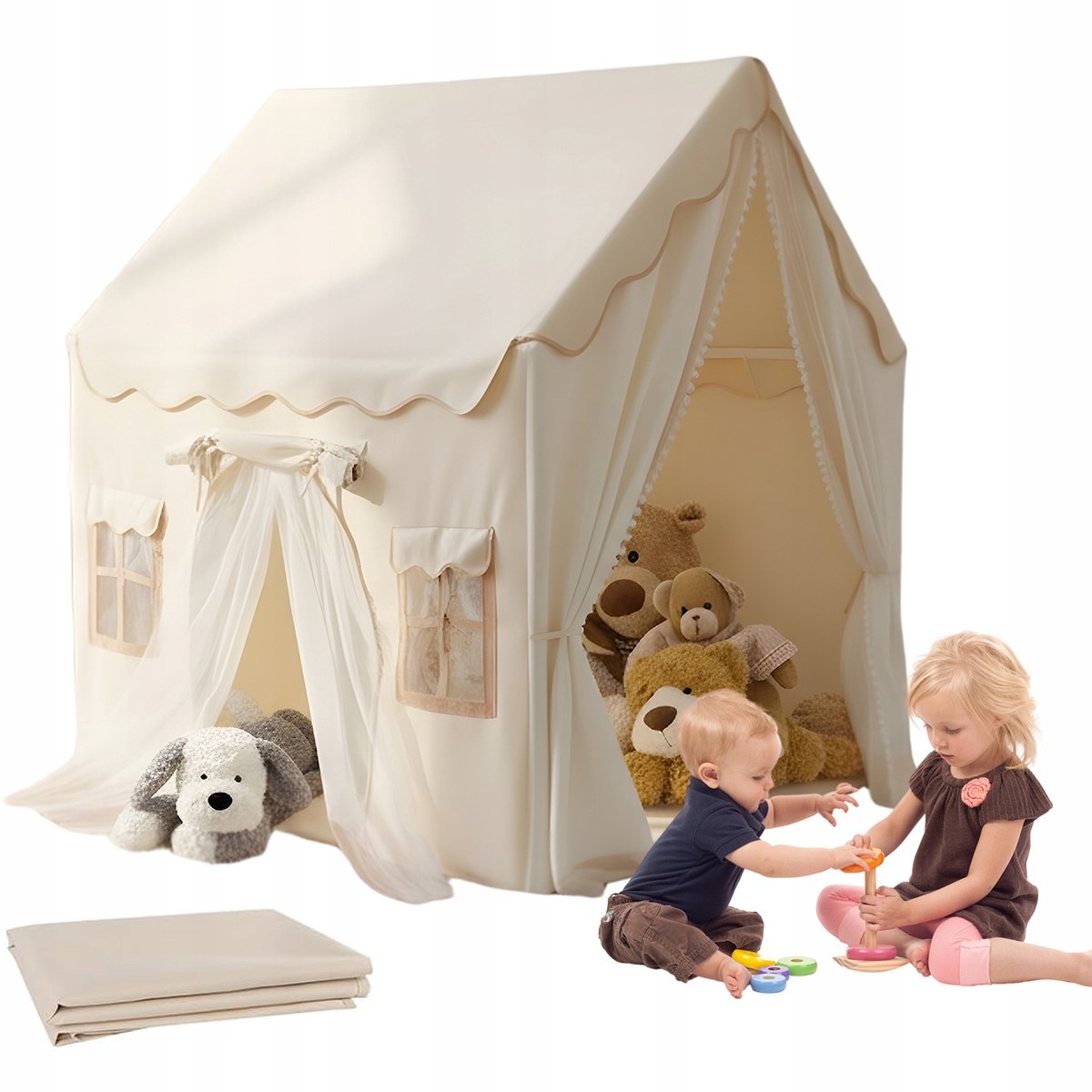 Speeltent - Kinder tent Jongens & Meisjes - 120x100x127 cm - 2-3 Personen - Speelhuis voor Binnen - Opvouwbaar - met LED - Voor Kinderkamer en Speelzaal