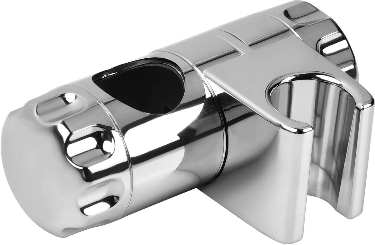 SnelShoppen - Universele Verchroomde Douchehouder - Verstelbare Douchekop voor 25mm Stang - Duurzaam ABS - Badkamer Accessoires - Elegant en Roestbest
