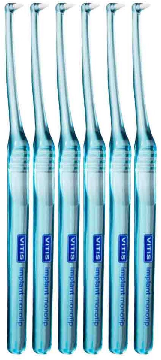 Vitis - Implantaten Tandenborstel Monotip - 6 x 1 stuk - Voordeelverpakking