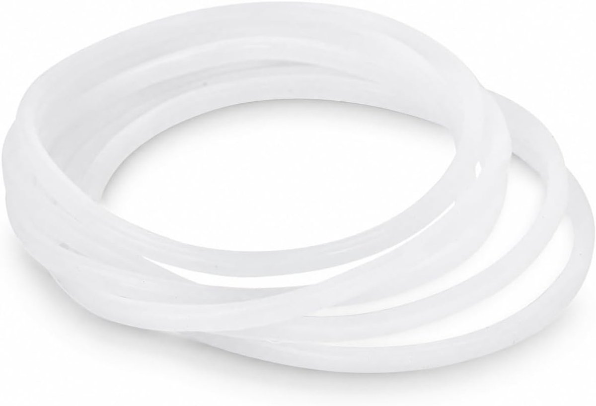 SnelShoppen - Juicer Rubber Sealing Ring 3/6 Pcs Wit Gasket Vervangingsonderdelen voor Blender 250W, Geschikt voor Flat en Crossblade, Keukenaccessoir