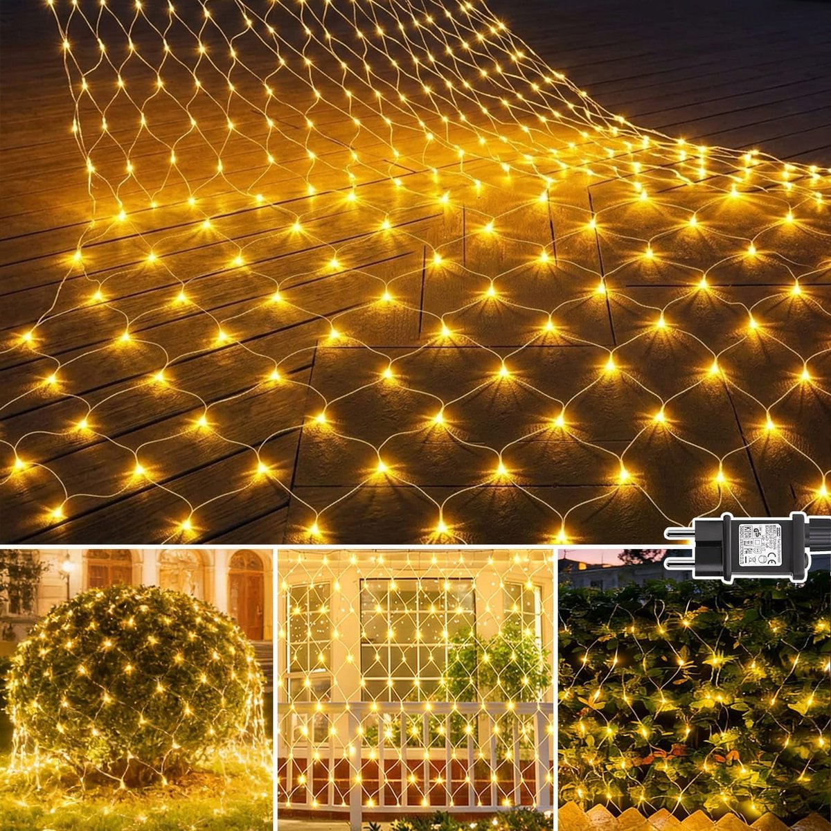 SnelShoppen - Outdoor Fairy Lights 200 LED, 3x2m, Waterdichte Sfeerverlichting met Timer en 8 Modes voor Balkon, Tuin, Feest, Binnen, Venster, Boom