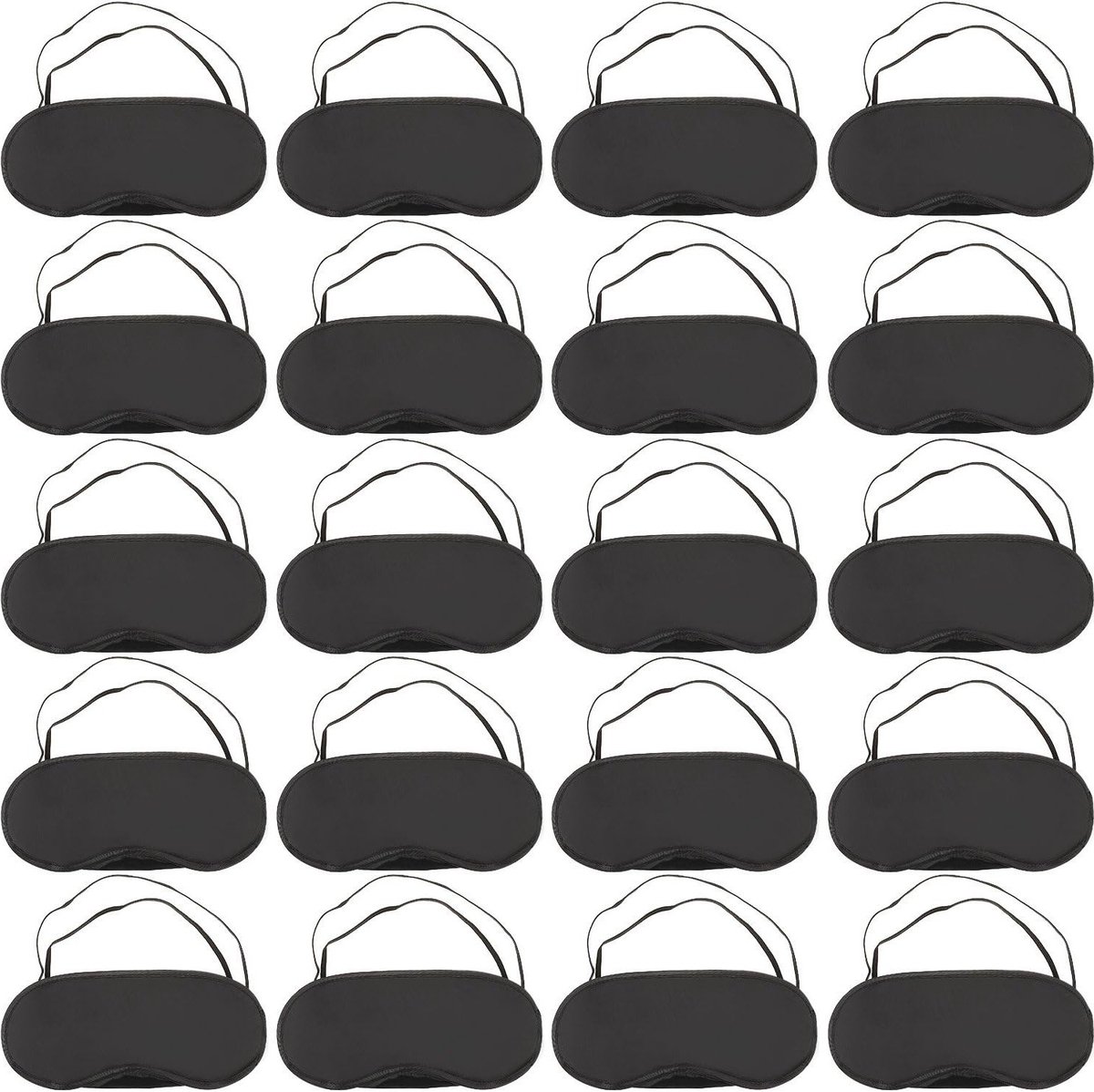 SnelShoppen - 24 Stuks Slaapmaskers voor Zijslapers - Ultralicht Oogmasker - Lichtblokkerende Blinddoek - Verstelbare Riem - Huidvriendelijk Polyester
