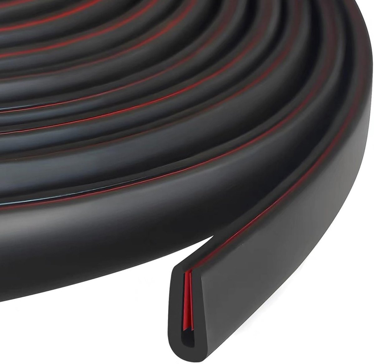 SnelShoppen - Rubber Edge Banding 1mm Zelfklevende Flexibele U-Kanaal Randbeschermer voor Metaal, U-Vormige Bescherming voor Scherpe Randen, Geschikt