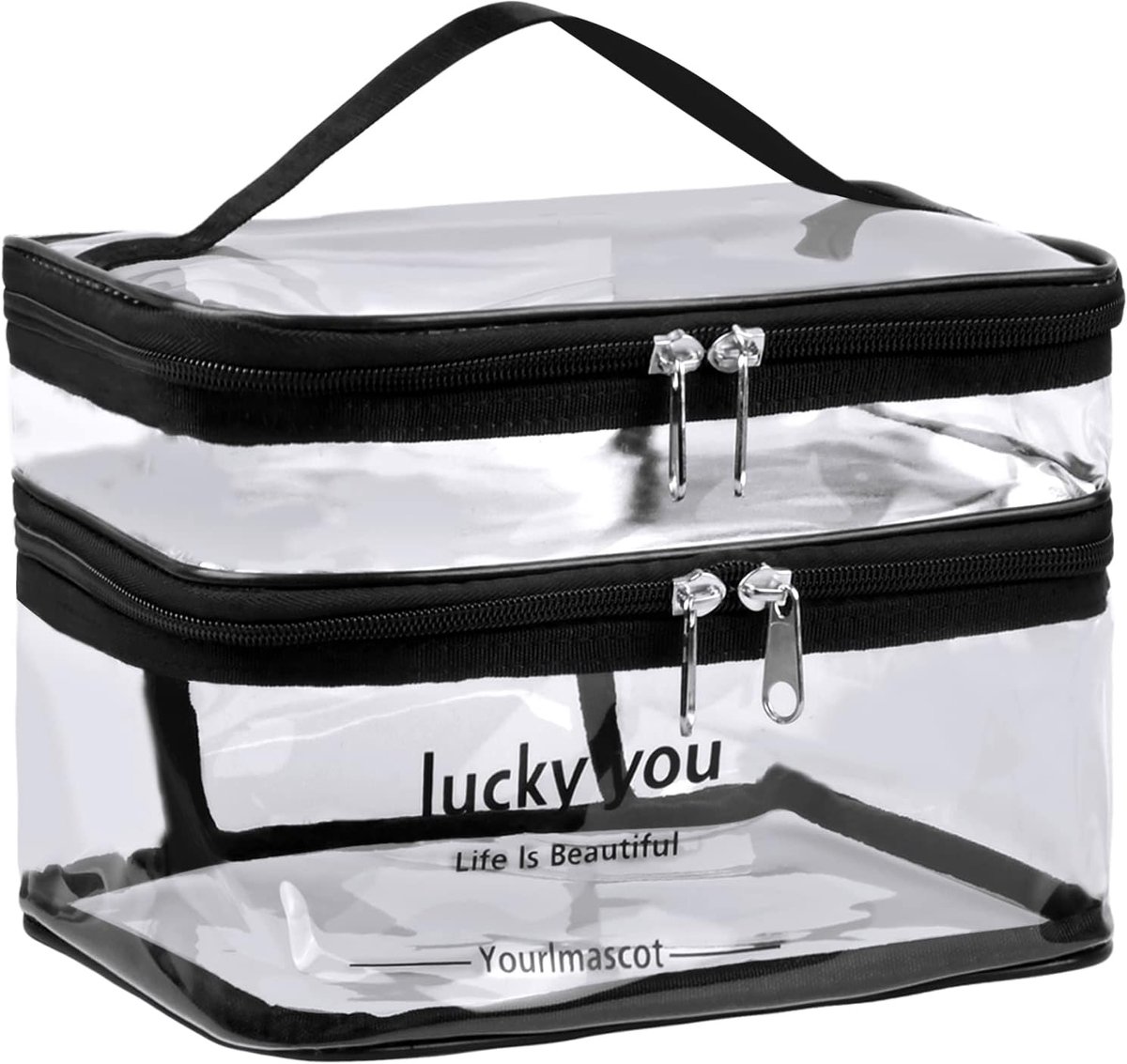 SnelShoppen - Toilettas Transparant Dubbele Laag Cosmetica Tas Waterdicht voor Cosmetica en Toiletartikelen - Grote Capaciteit, Hoogwaardige PVC, Idea