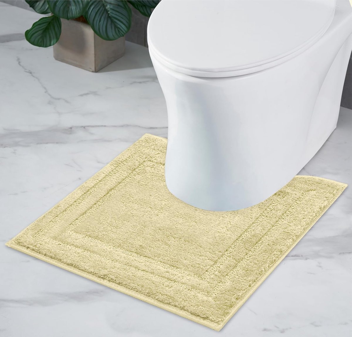 SnelShoppen - Decomira Badmat Anti-Slip 45x45cm Beige | Super Absorberend en Machinewasbaar | Ideaal voor Badkamer, Douche, Bad of WC