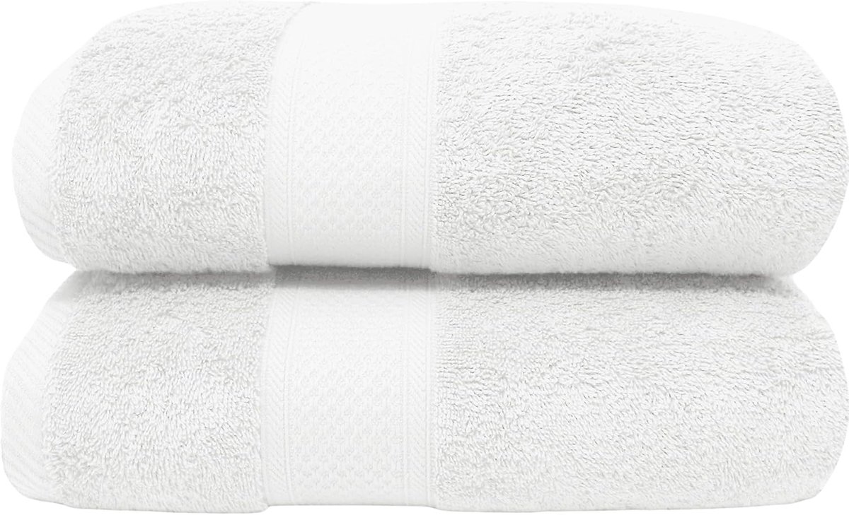 SnelShoppen - Badhanddoeken Set 2 Stuks 70 x 140 cm - 100% Katoen, Zacht, Absorberend, Duurzaam - Ideaal voor Thuis, Hotel en Gym - Oeko-Tex Gecertifi