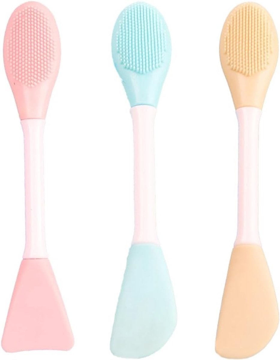 Set van 3 Zachte Siliconen Gezichtsmasker Brushes voor Mud Mask, Slaapmasker en Huidverzorging