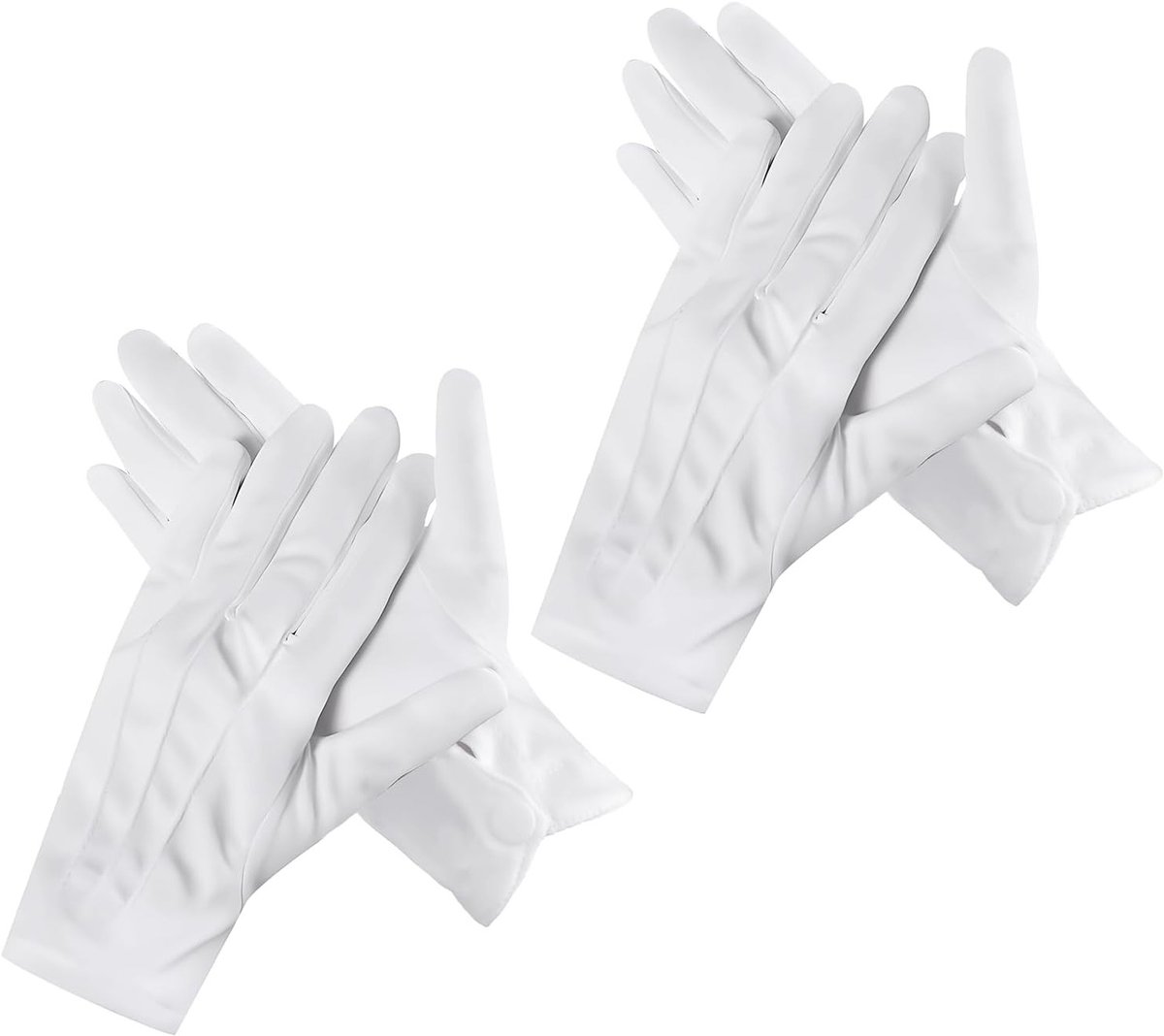 Witte handschoenen voor heren en dames - elegante stof - 3 decoratieve naden - kostuumaccessoire voor parade - ShopVlot
